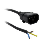 CORDON IEC MALE - 3*1.5mm-  2 M - NOIR - Dénudé