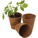 LOT DE 12 POTS EN FIBRE  Ø 8cm