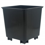 POT CARRE NOIR 24.5x24.5x26 cm - avec pieds 3cm